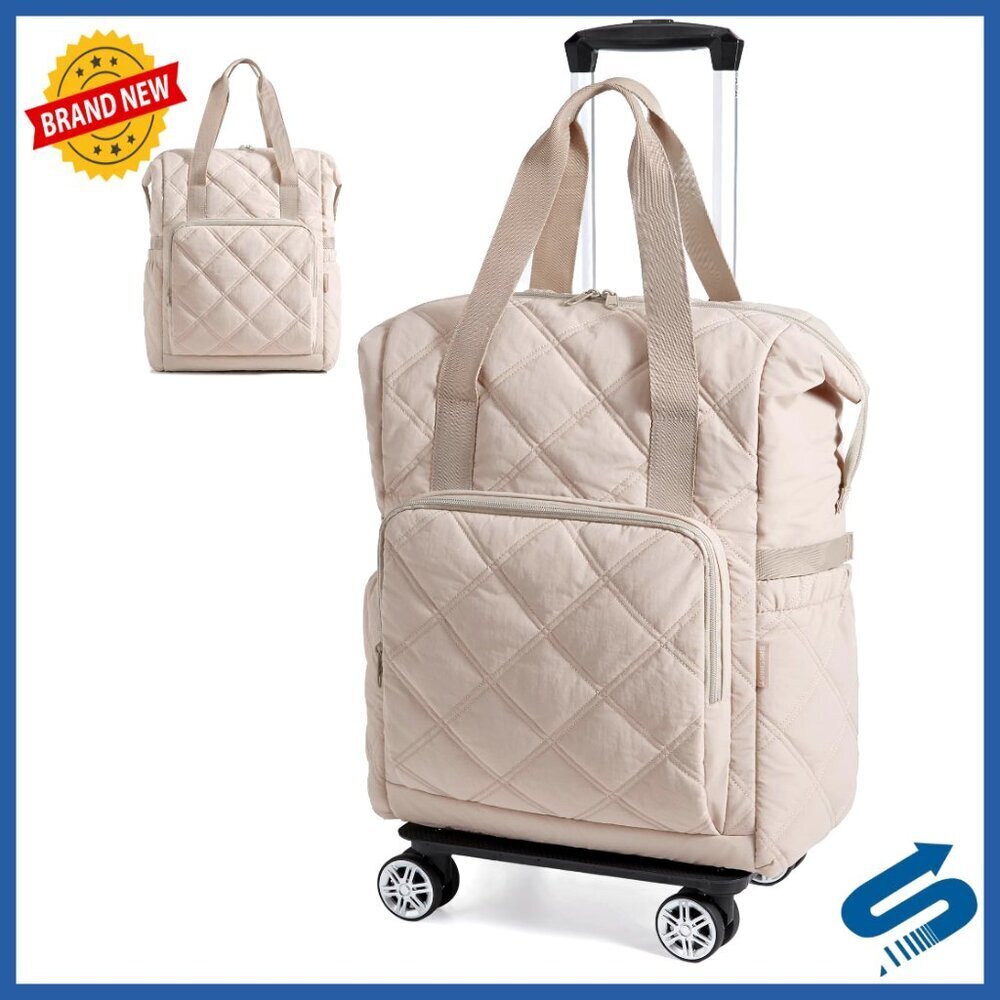 35L Rolling Duffle Bag with Wheels, Carry-On Size, Waterproof Pocket